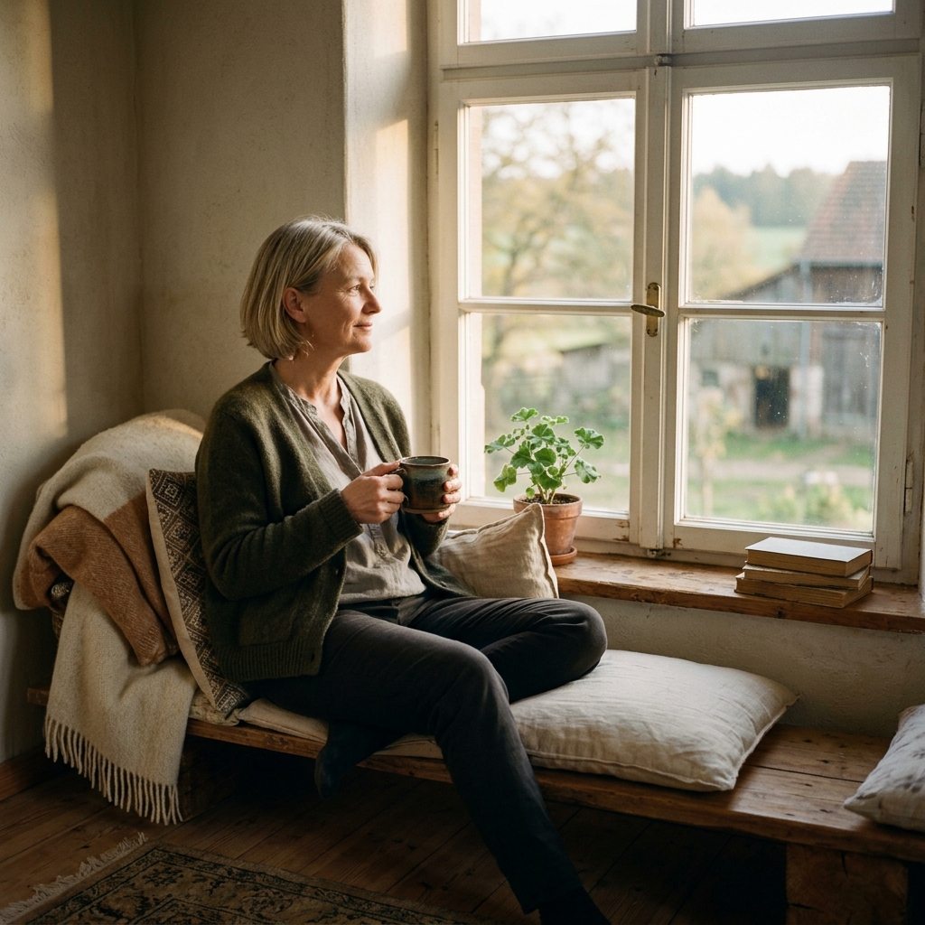 Entlastungsleistungen — ein ruhiger Moment der Erholung am Fenster